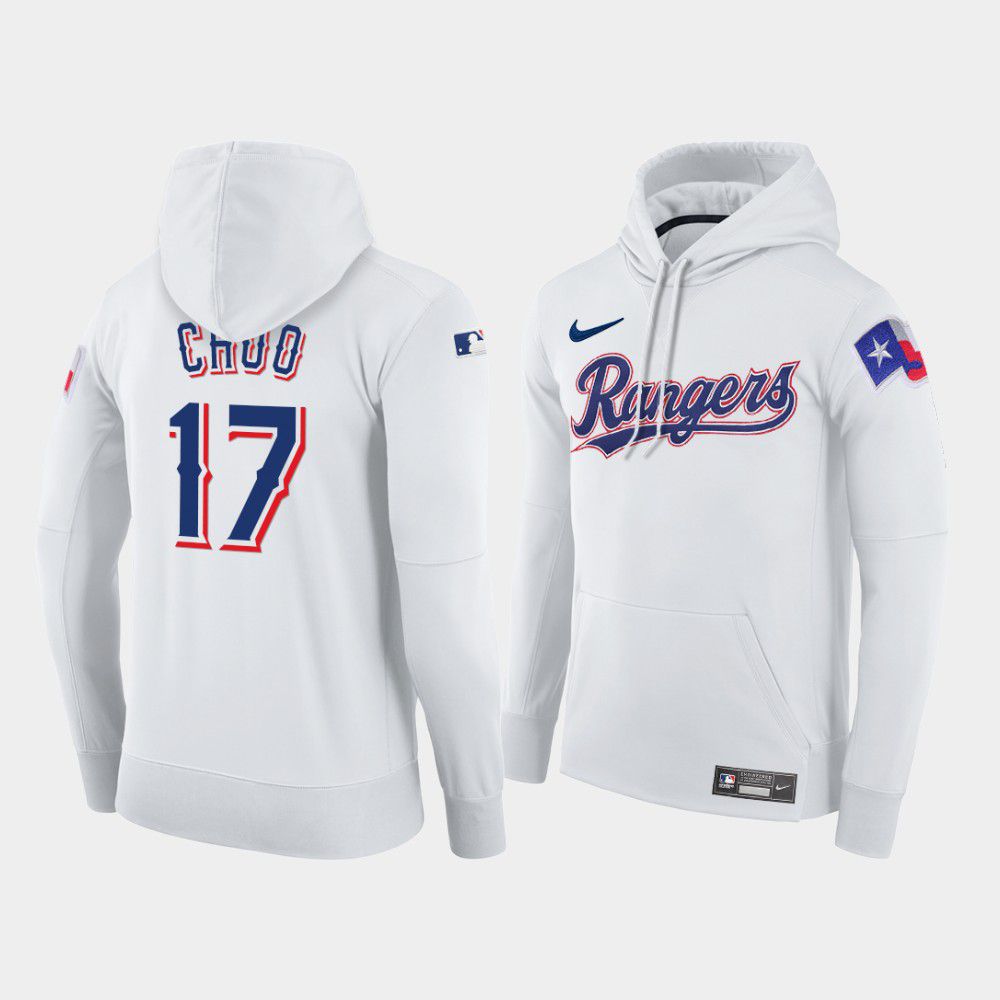 Men Texas Rangers #17 Choo white home hoodie 2021 MLB Nike Jerseys